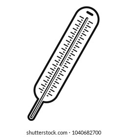 Mercury thermometer icon. Simple illustration of mercury thermometer vector icon for web