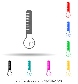 mercury thermometer multi color style icon. Simple glyph, flat vector of measuring elements icons for ui and ux, website or mobile application