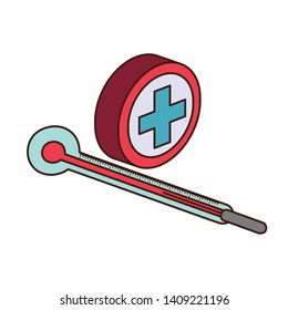 mercury thermometer on white background