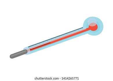 mercury thermometer on white background