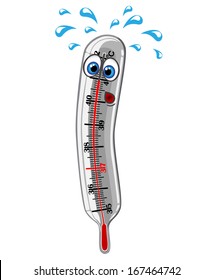 Mercury Thermometer Showing High Temperature Stock Vector (Royalty Free ...