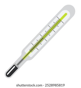 Mercury thermometer. Vector clipart isolated on white background.