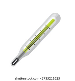 Mercury thermometer. Vector clipart isolated on white background.