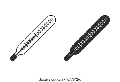Mercury thermometer   vector icon. Black  illustration isolated on white  background for graphic and web design.
