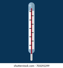Mercury thermometer vector illustration. Flat style design. Colorful graphics