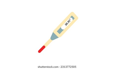 Ilustración vectorial del termómetro de mercurio aislada en fondo blanco
