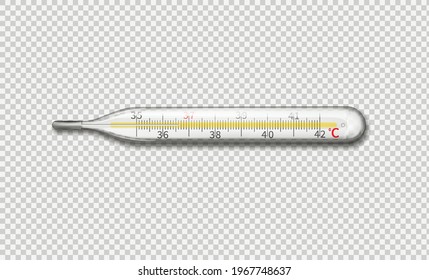 Mercury Thermometer Vector. Illustration on Background.Vector illustration isolated on white background.Eps 10.