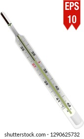 mercury thermometer, vector image