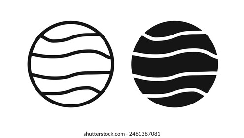 Merkur-Vektorgrafik-Symbol in Schwarzweiß.
