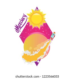 Mercury. Vector illustration in flat style isolated on white background.
