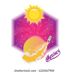 Mercury. Vector illustration in flat style isolated on white background.
