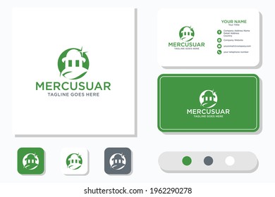 Mercusuar and Leaf Logo Design and Business Card