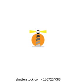 mercusuar. lighthouse icon logo illustration