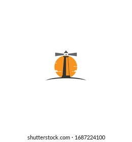 mercusuar. lighthouse icon logo illustration