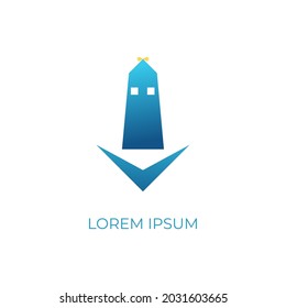 Mercusuar logo design vector illustration, Creative Mercusuar logo design concept template, symbols icons