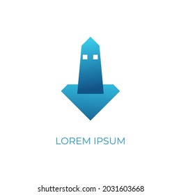 Mercusuar logo design vector illustration, Creative Mercusuar logo design concept template, symbols icons
