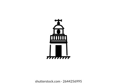 Mercusuar outline Icon. Mercusuar Lighthouse line icon. vector illustration stock on white background.