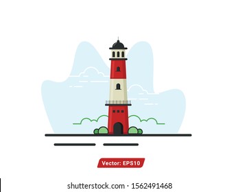 mercusuar vector illustration. tower flat design. modern style. building vector concept