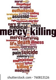 Mercy killing word cloud concept. Vector illustration