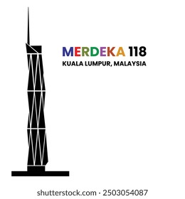 Merdeka 118 Skyscraper - Edificio icónico de gran altura en Kuala Lumpur, Malasia Celebrando el Día de la Independencia Nacional con un diseño arquitectónico moderno