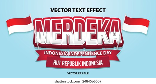 Merdeka Background with 3D Vector Text Effect. It suitable for Indonesia Independence Day Graphic Resources.