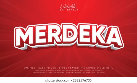 Merdeka banner with 3d editable text effect