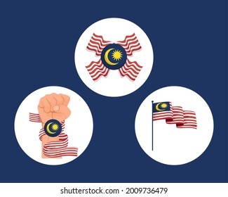 merdeka celebration set three icons