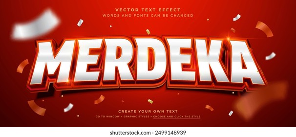 Merdeka discount sale text effect, Vector graphic style for indonesia independence day