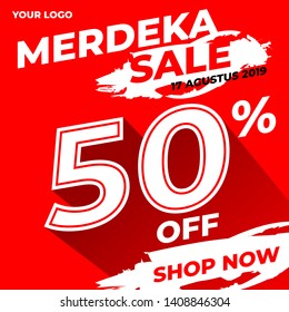 merdeka sale banner design vector