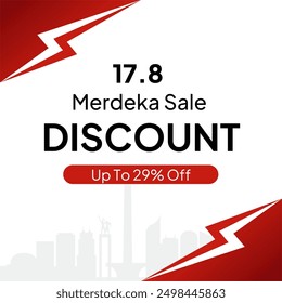 Merdeka Sale Discount design feed social media.