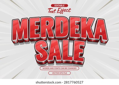 merdeka sale editable text effect with comic background