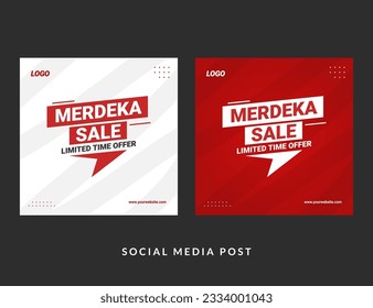 Merdeka Sale Template. Limited Time Offer. Good used for banner and social media post - EPS 10 Vector