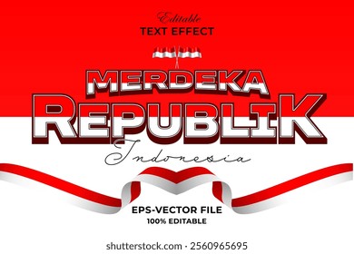 merdeka text effect editable template
