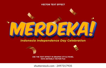 Merdeka text effect for indonesian independence day
