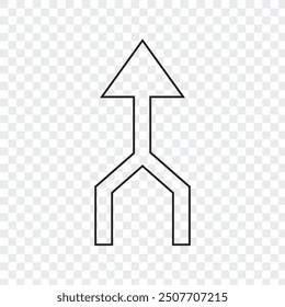 Merge Arrow icon. flat style isolated vector illustration.