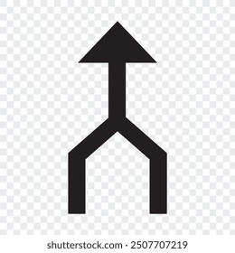 Merge Arrow icon. flat style isolated vector illustration.