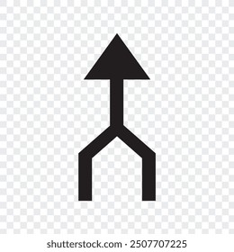 Pfeilsymbol zum Zusammenführen. flacher Stil, einzelne Vektorgrafik.