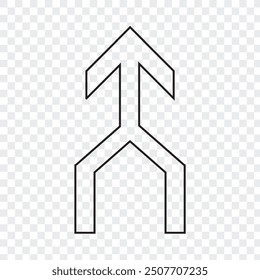 Merge Arrow icon. flat style isolated vector illustration.