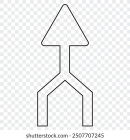 Merge Arrow icon. flat style isolated vector illustration.
