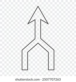 Merge Arrow icon. flat style isolated vector illustration.