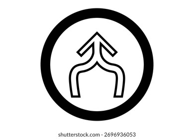 Merge arrow icon, two arrow merging icon, 