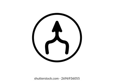 ícone Mesclar seta, ícone mesclar duas setas, 