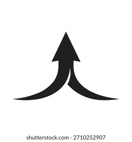 Merge arrow symbol, minimal vector icon for business workflow
