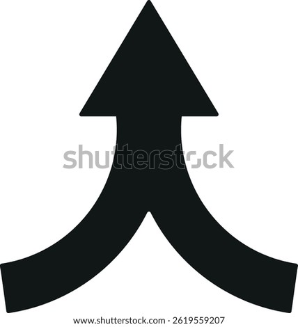 Merge Arrow Vector Icon for Combination, Integration, Unification Symbol