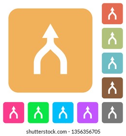 Merge arrows up flat icons on rounded square vivid color backgrounds.