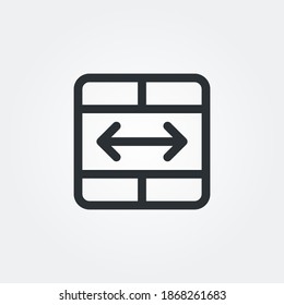 merge cell icon vector isolated with line style and black color