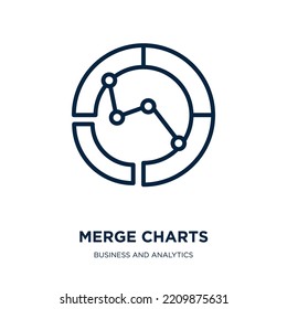 merge charts icon from business and analytics collection. Thin linear merge charts, business, chart outline icon isolated on white background. Line vector merge charts sign, symbol for web and mobile