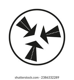 Merge directions icon. Vector illustration. EPS 10.