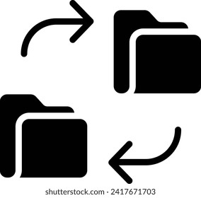 Merge Folders solid and glyph vector illustration