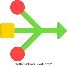 Merge Icon Flat Vector Illustration